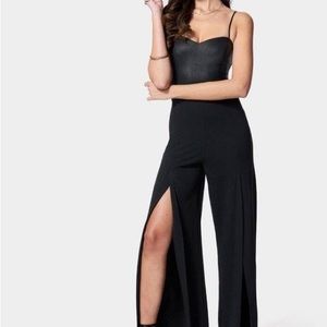 BEBE Bustier Slit-Leg Jumpsuit